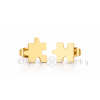 Ocelové náušnice puzzle pozlacené