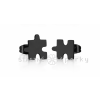 Ocelové náušnice puzzle černé