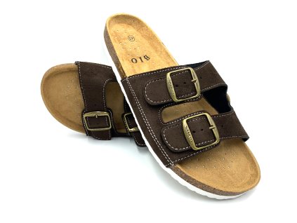 Pánské korkové biopantofle hnědé