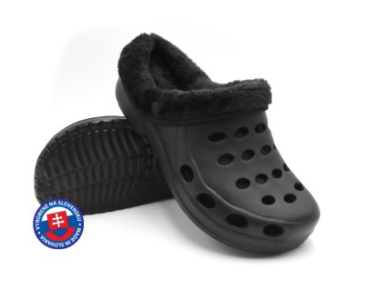 Dámské zateplené clogsy FLAMEshoes černé 1