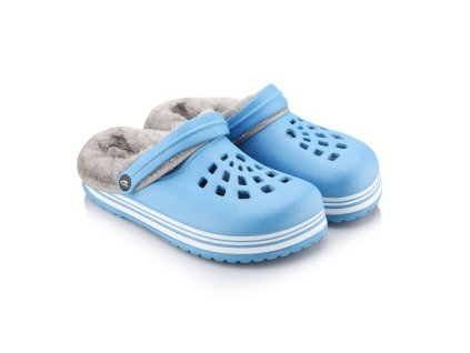 damske clogsy s koziskem texbase modra seda