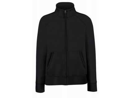 Dámská mikina na zip Fruit of the Loom černá (Velikost S)