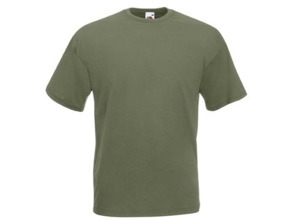 Pánské tričko Fruit of the Loom olivové (Velikost S)