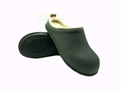 Pánské clogsy plné s kožíškem Gezer khaki