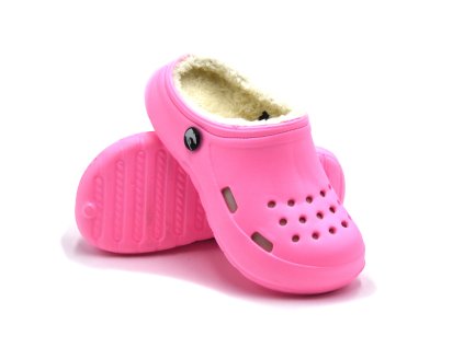 Dětské zateplené clogsy Texbase - růžová