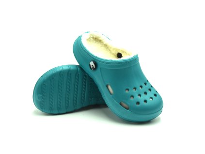 Dětské zateplené clogsy Texbase - smaragdová