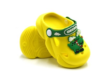 Dětské clogsy GEZER menší s ozdobou - žluté