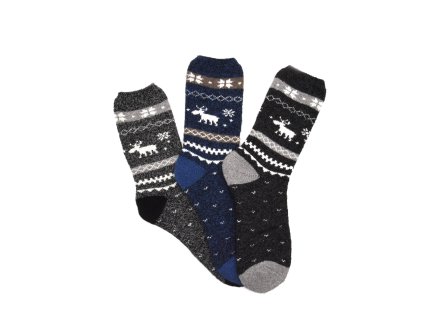 Pánské vlněné ponožky ALPACA se SOBEM 3-pack - tmavě modrá