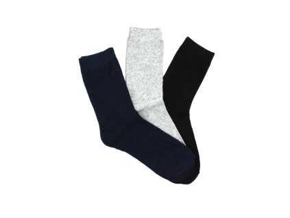 Pánské vlněné ponožky ANGORA MIX 3-pack - modrá/sv.šedá/černá