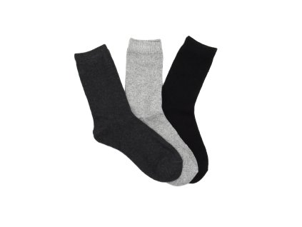 Pánské vlněné ponožky ANGORA MIX 3-pack - tm.šedá/sv.šedá/černá