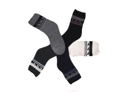 Pánské bambusové termo ponožky se vzorem 3-pack - MIX