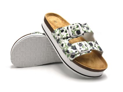 Dámské biopantofle na platformě RŮŽE - černá