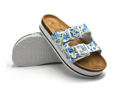 Dámské biopantofle na platformě RŮŽE - modrá