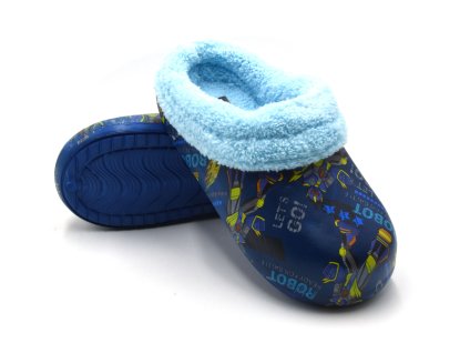 Dětské zateplené clogsy Gezer ROBOT - modrá