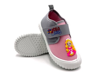 Dětské papuče GEZER Hello Little - růžovo-šedá (Velikost 25)