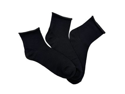Dámské zdravotní ponožky střední 3-pack - černá (Velikost 35-38)