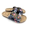 Dámské korkové biopantofle modré s květy (Velikost 36)