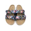 Dámské korkové biopantofle modré s květy (Velikost 36)