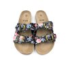 Dámské korkové biopantofle černé s květy (Velikost 36)