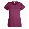 Dámské tričko Fruit of the Loom burgundy (Velikost XS)