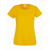 Dámské tričko Fruit of the Loom žluté (Velikost XS)