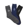 Pánské vlněné ponožky ANGORA VZOR 3-pack - modrá/tm.šedá/černá