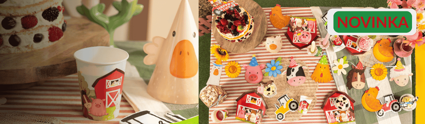 Party nádobí ve stylu farma