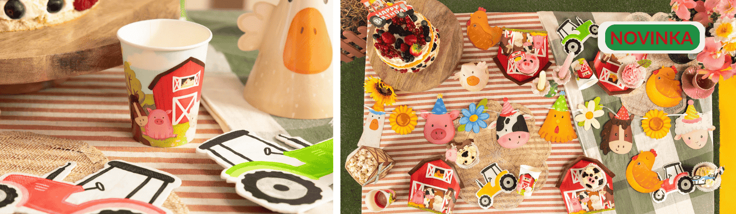 Party nádobí ve stylu farma