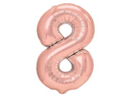 Balonek foliovy 8 rose gold