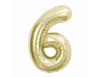 foliovy balonek cislice 6 barva sampan zlata 85 cm