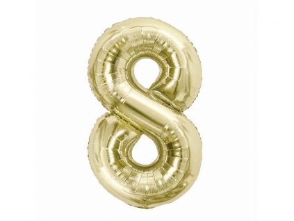 foliovy balonek cislice 8 barva sampan zlata 85 cm