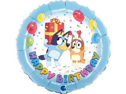 foliovy balonek bluey happy birthday 46 cm