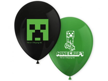 heliovy latexovy balonek minecraft cerny 1 ks 1