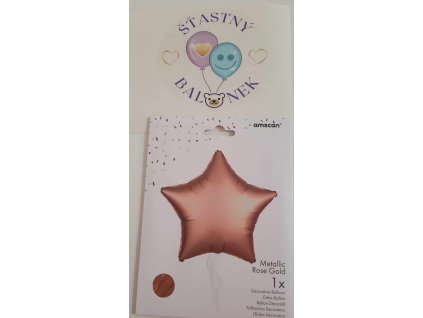 Stastny balonek hvezda rosegold3