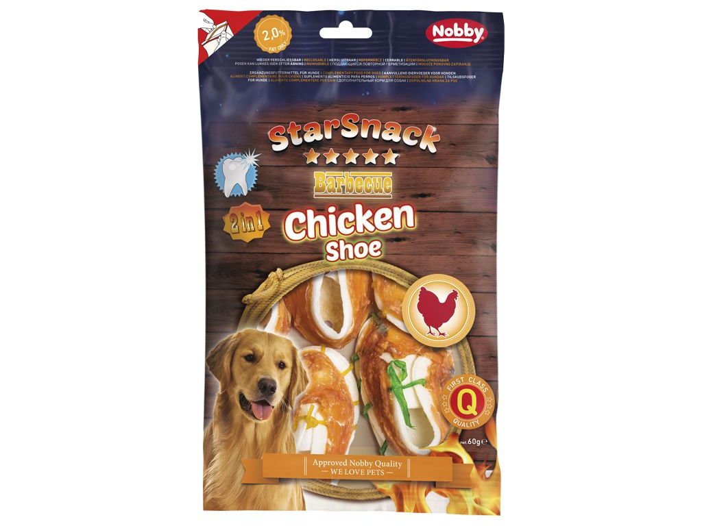 20580 2 nobby starsnack chicken shoe pamlsky 7 5 cm 60g z kategorie chovatelske potreby a krmiva pro psy pamlsky pro psy bile kosti pro psy