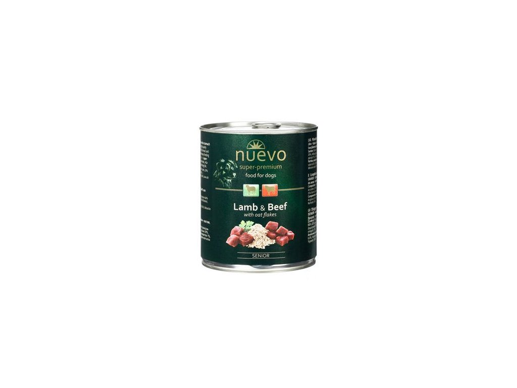 6240 nuevo senior jehne hovezi a ovesne vlocky konz pes 800g z kategorie chovatelske potreby a krmiva pro psy krmiva pro psy konzervy pro psy