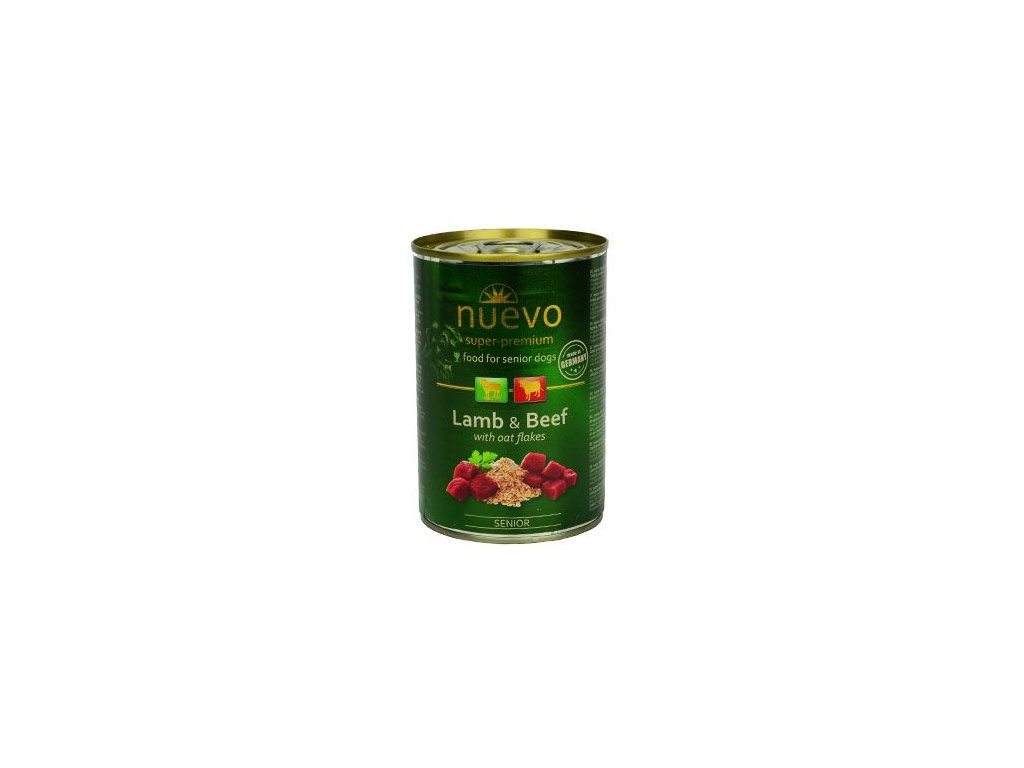 6237 nuevo senior jehne hovezi a ovesne vlocky konz pes 400g z kategorie chovatelske potreby a krmiva pro psy krmiva pro psy konzervy pro psy