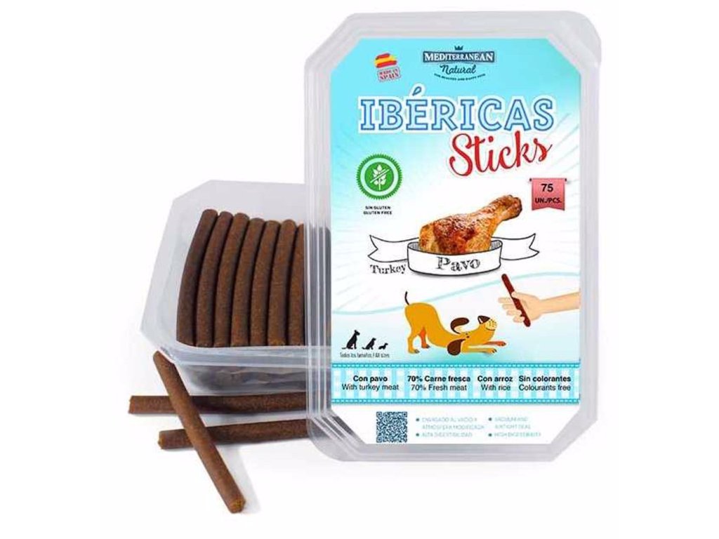 78930 1 ibericas sticks dog snack turkey 75ks z kategorie chovatelske potreby a krmiva pro psy pamlsky pro psy tycinky salamky pro psy