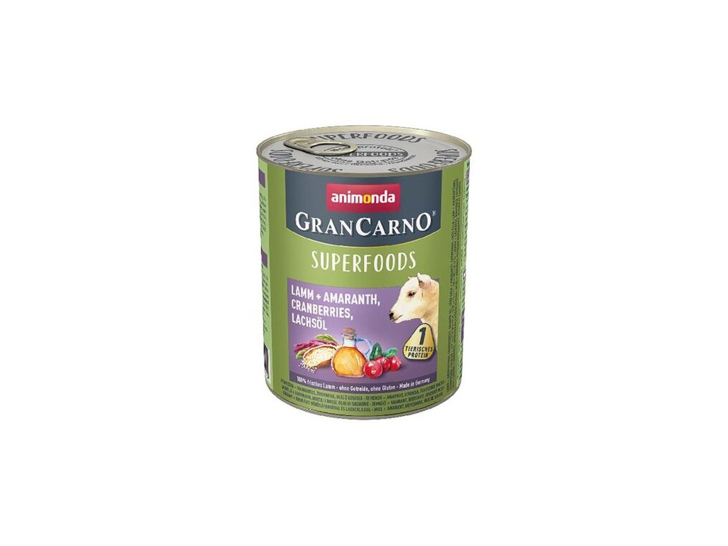 36426 animonda grancarno superfoods konzerva jehneci a brusinky 800g z kategorie chovatelske potreby a krmiva pro psy krmiva pro psy konzervy pro psy