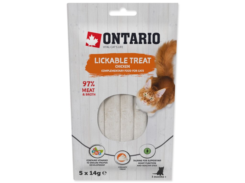 76959 1 pochoutka ontario lizaci kureci 5 x 14 g z kategorie chovatelske potreby a krmiva pro kocky krmivo a pamlsky pro kocky pamlsky pro kocky