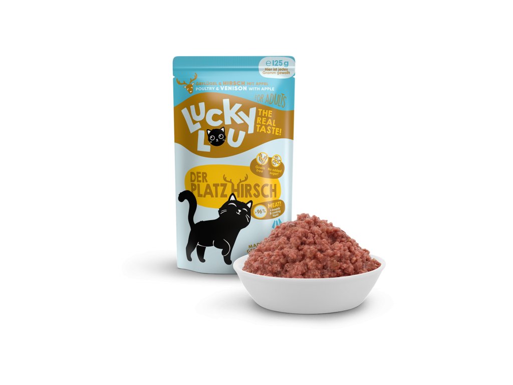87630 lucky lou lifestage adult s drubezim a jelenim masem 125g