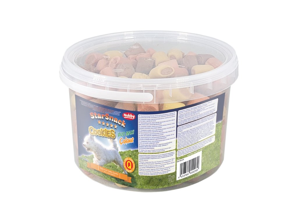 33633 2 nobby starsnack cookies duo maxi colour pamlskove susenky 1 3kg z kategorie chovatelske potreby a krmiva pro psy pamlsky pro psy piskoty susenky pro psy