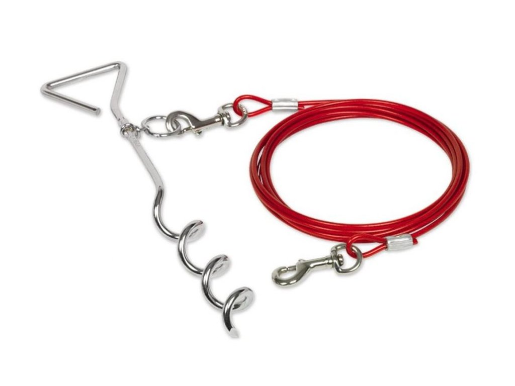 8763 1 nobby zavrtavaci kotva kolik s ocelovym lanem 4 5m z kategorie chovatelske potreby a krmiva pro psy obojky voditka a postroje pro psy doplnky na obojek postroj nebo voditko