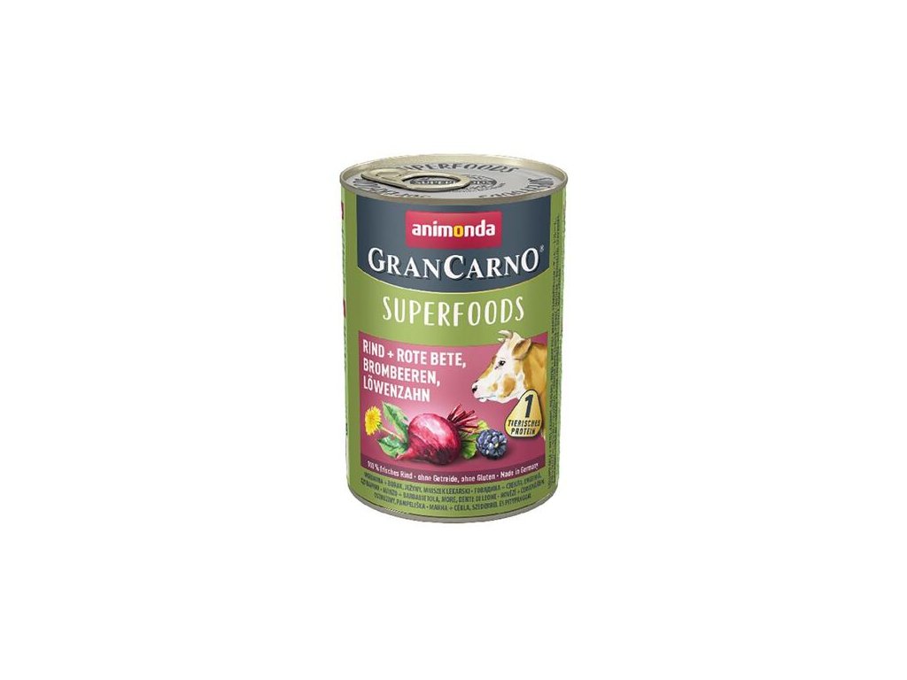 36414 animonda grancarno superfoods konzerva hovezi a cervena repa 400g z kategorie chovatelske potreby a krmiva pro psy krmiva pro psy konzervy pro psy