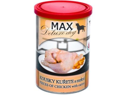 37998 max deluxe dog kousky kurete s mrkvi 400g z kategorie chovatelske potreby a krmiva pro psy krmiva pro psy konzervy pro psy