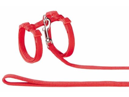 6081 1 nobby cerveny postroj s voditkem pro kocky z kategorie chovatelske potreby a krmiva pro kocky obojky a voditka pro kocky postroje s voditkem pro kocky