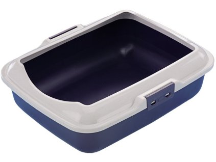 7557 1 nobby nizka toaleta s okrajem pro kocky 50x40x16cm modra z kategorie chovatelske potreby a krmiva pro kocky toalety steliva pro kocky kocici toalety