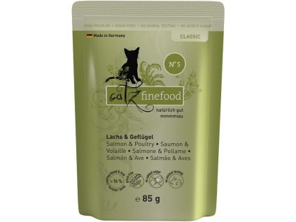87900 catz finefood kapsicka no 5 s lososem a drubezim masem 85g