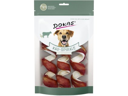 38367 1 dokas spiraly z hovezi kuze obalene kachnim masem 3 ks z kategorie chovatelske potreby a krmiva pro psy pamlsky pro psy zvykaci pamlsky pro psy