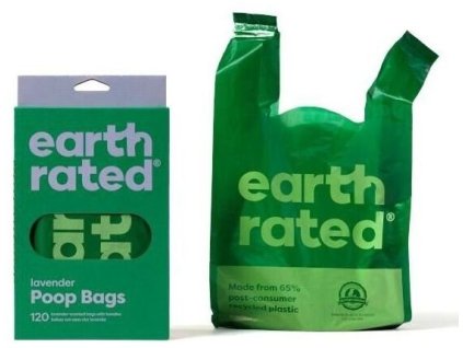 55485 4 sacky na psi exkrementy earth rated s uchy s vuni levandule 120ks boxa